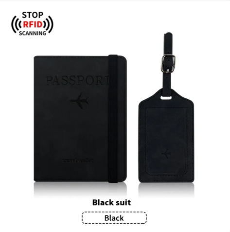 Leather Passport & Luggage Tag Set