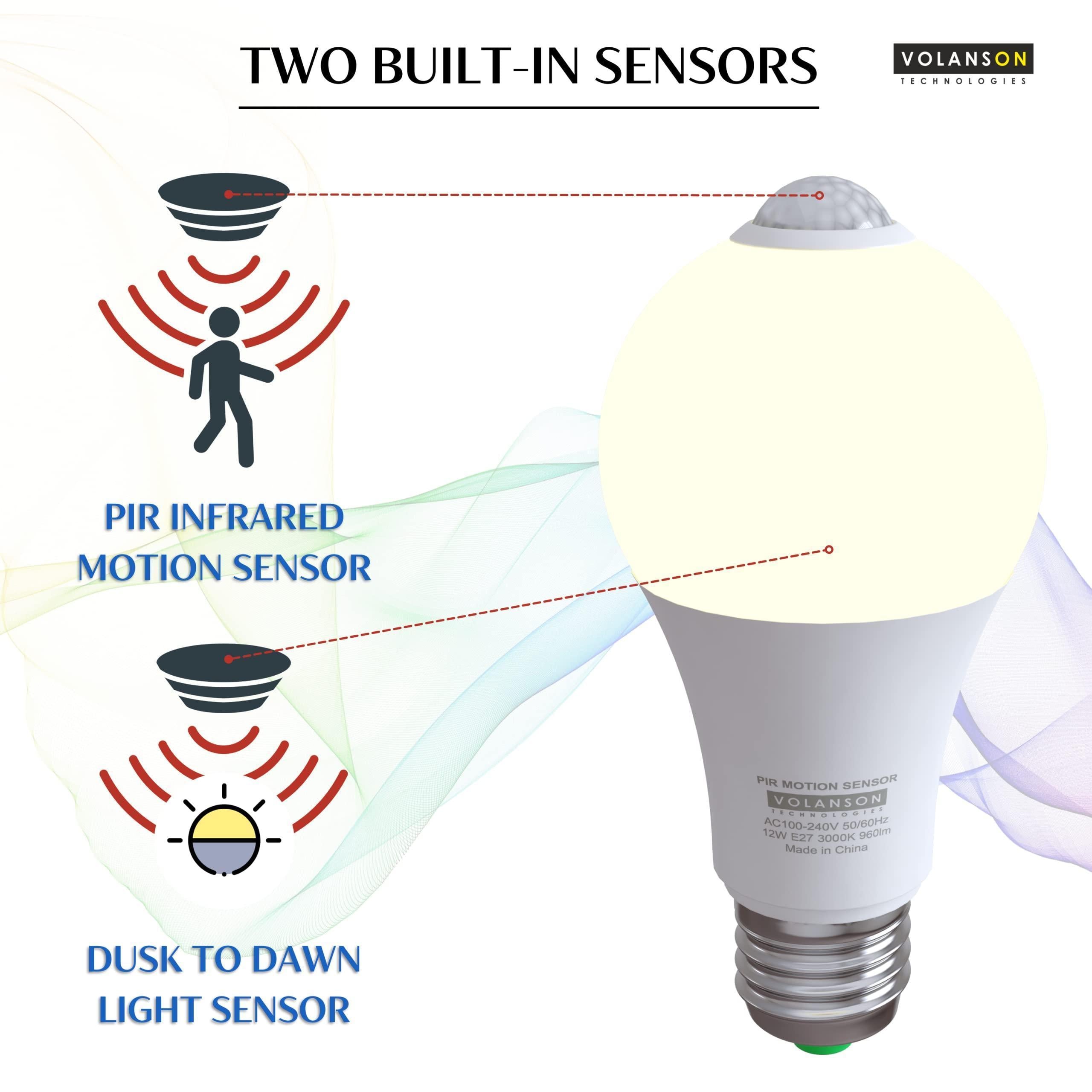 Motion Sensor Light Bulbs-Dusk to Dawn Sensor Motion Detector Bulb