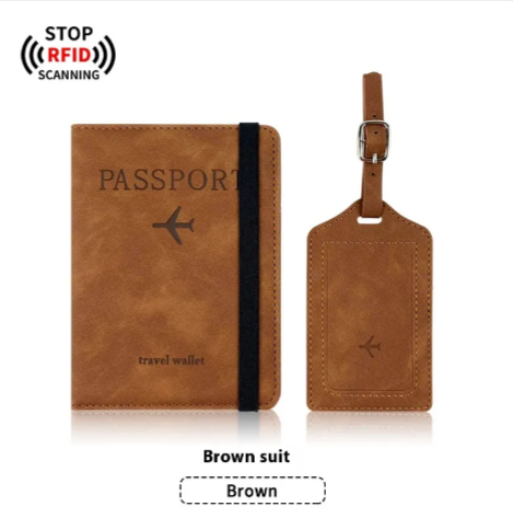 Leather Passport & Luggage Tag Set