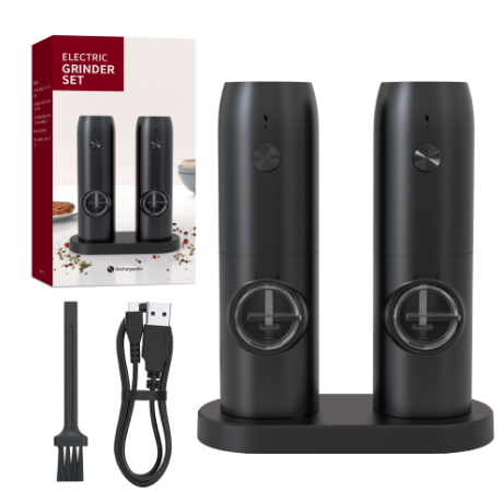 Rechargeable Electric Salt and Pepper Grinder Set