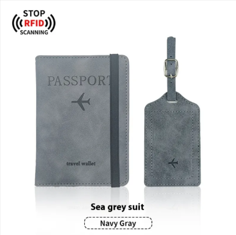Leather Passport & Luggage Tag Set