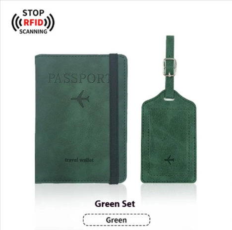 Leather Passport & Luggage Tag Set