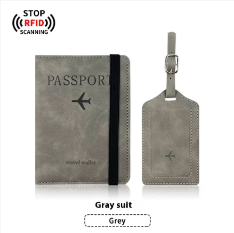 Leather Passport & Luggage Tag Set