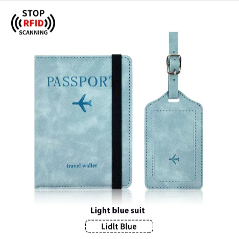 Leather Passport & Luggage Tag Set