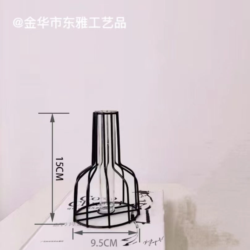 Iron Metal Vase for Hydroponic Decor